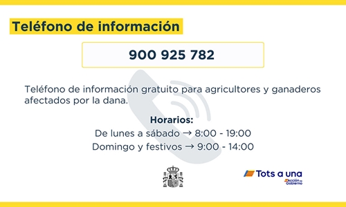 El MAPA habilita el telfono 900 925 782 para informar a agricultores y...