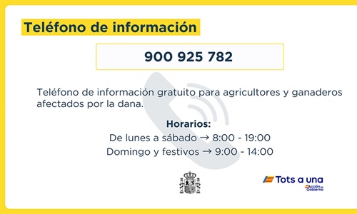 El MAPA habilita el telfono 900 925 782 para informar a agricultores y...