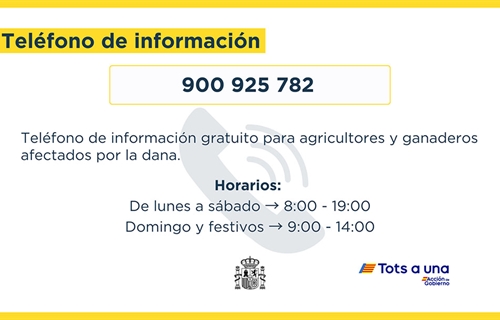 El MAPA habilita el telfono 900 925 782 para informar a agricultores y...