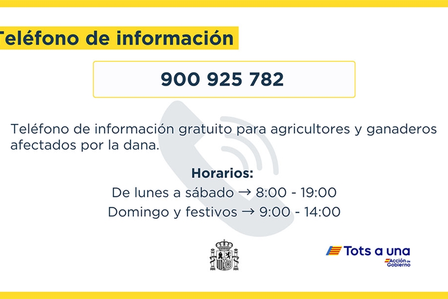 El MAPA habilita el telfono 900 925 782 para informar a agricultores y...