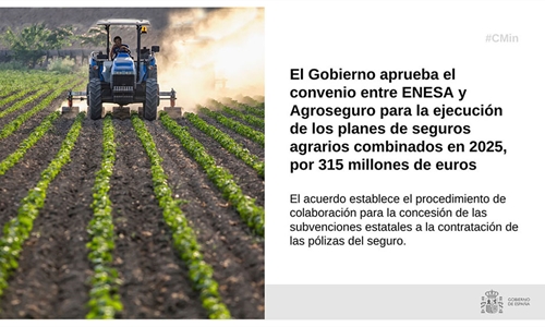 El Gobierno aprueba el convenio entre ENESA y Agroseguro para los...