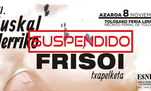 Se suspende el XVI Concurso de Ganado Frisn Euskal Herria 2025