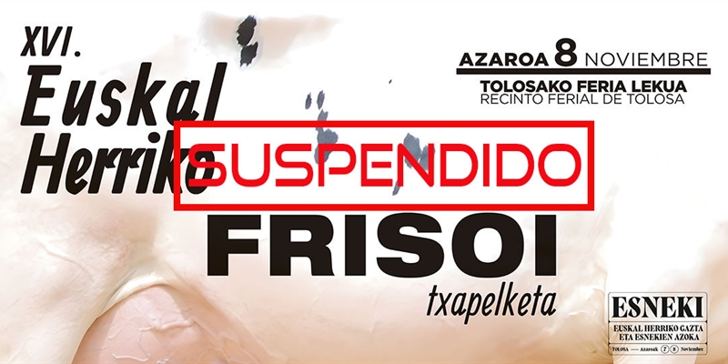 Se suspende el XVI Concurso de Ganado Frisn Euskal Herria 2025