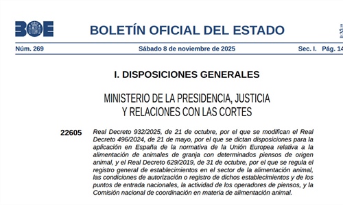 El Gobierno actualiza la normativa sobre el uso de prote�nas animales...