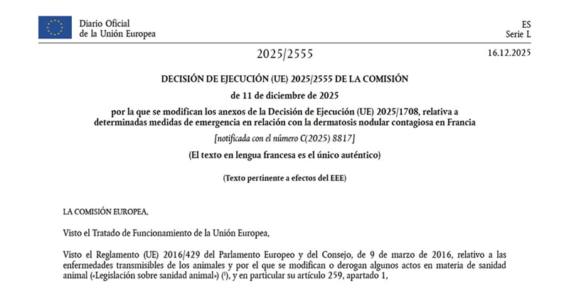 Nuevas restricciones de la Comisi�n Europea a Francia por los focos de la dermatosis nodular del vacuno