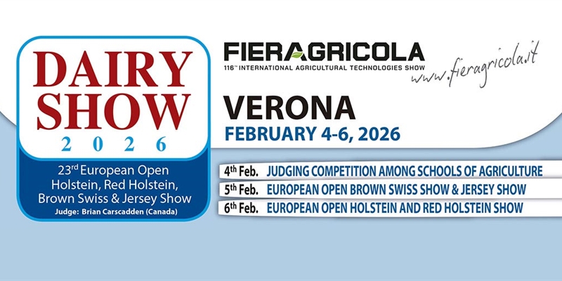 Italia acoger� Dairy Show 2026, el 23 Open Europeo de razas Holstein, Holstein roja, Parda y Jersey