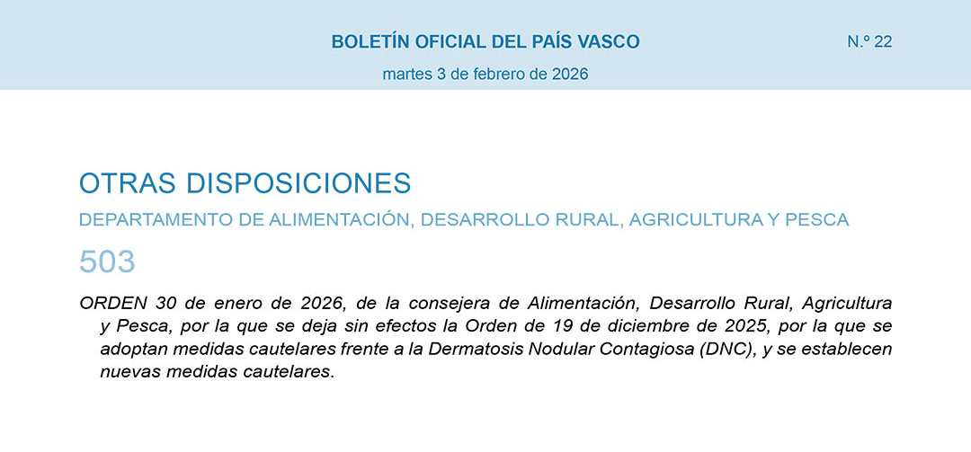 El Gobierno Vasco proh�be el ganado bovino en ferias y mercados por la...