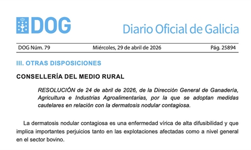 La Xunta prorroga las medidas preventivas ante la dermatosis nodular...