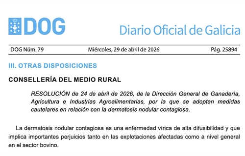 La Xunta prorroga las medidas preventivas ante la dermatosis nodular...