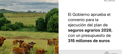 Luz verde al convenio para el plan de seguros agrarios 2026, con un presupuesto de 315 millones de euros