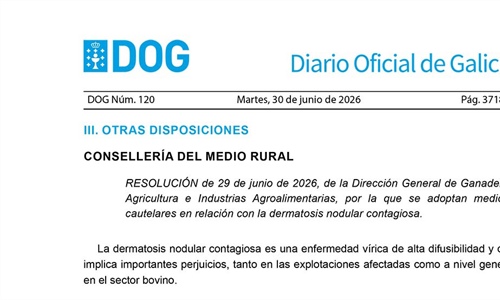 La Xunta mantiene las medidas preventivas ante la dermatosis nodular...