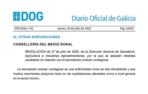 Galicia prorroga un mes m�s las medidas preventivas ante la dermatosis...