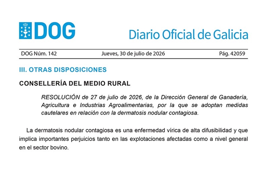 Galicia prorroga un mes m�s las medidas preventivas ante la dermatosis...